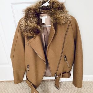 Faux Fur Lined Tan Jacket